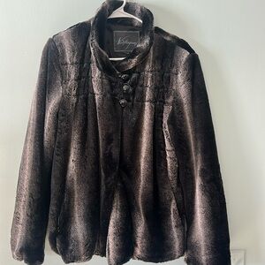 Dark brown faux fur jacket